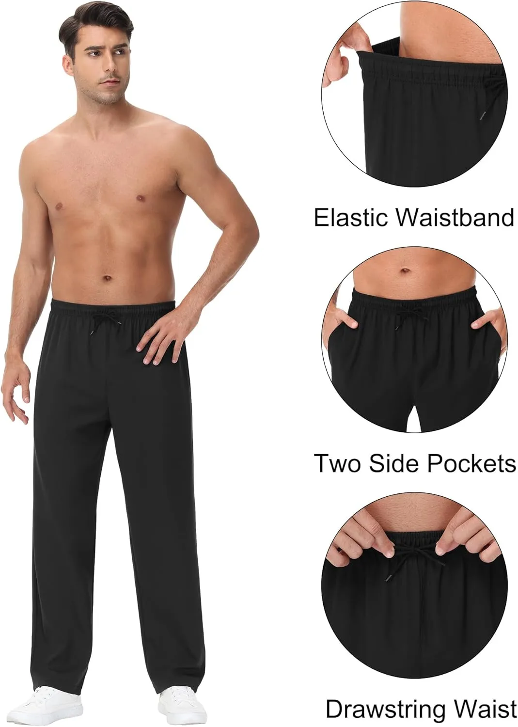 1/4 Pack Mens Athletic Sweatpants Gym Workout Joggers Pants Running Jogging Pants for Men