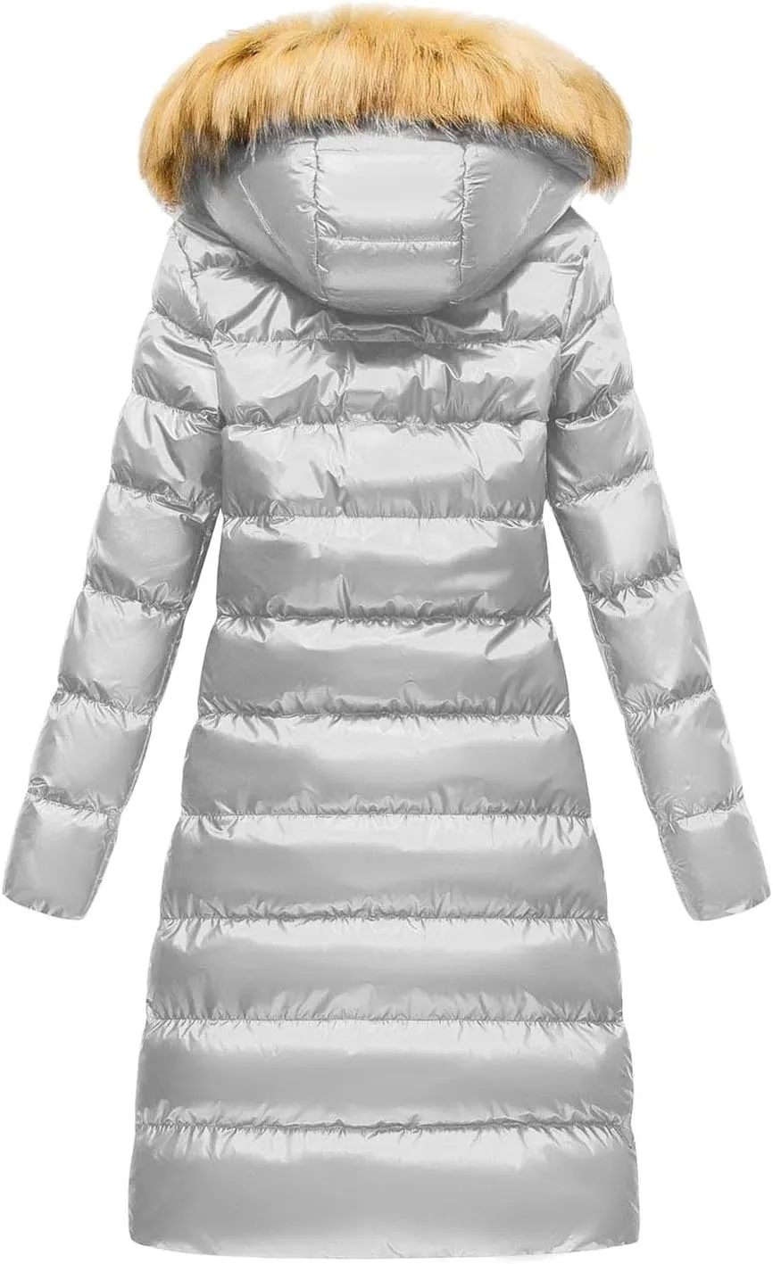 2024 Warm Women's Winter Jacket Long Down Jacket Waterproof Warmth Thick Hat Fur Plush Design Parkas Coat