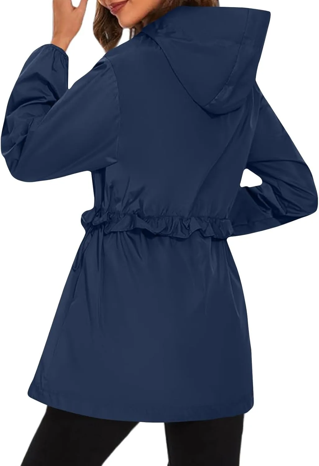 2025 Outdoor Rain Jacket Women, Waterproof Cold Weather Coats for Women Windproof Zip Up Windbreaker