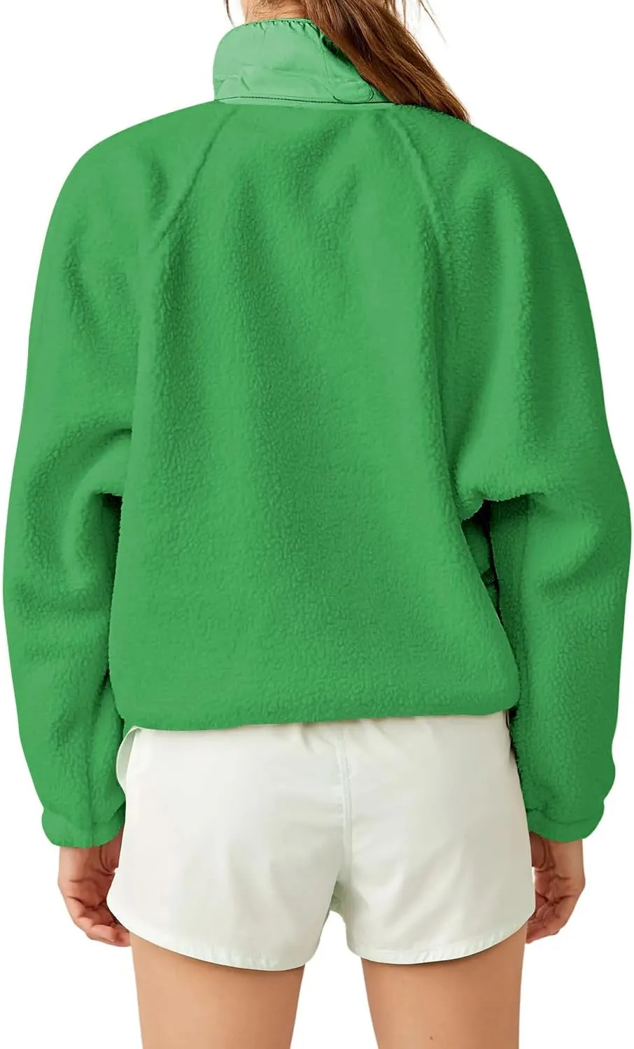 Aoang Womens Oversized Sherpa Jacket Fuzzy Fleece Teddy Coat with Pockets Colorblock