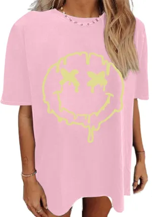 Avanova Women Tigers Graphic Oversized Tee Top Short Sleeve Loose Crewneck Summer T-Shirt