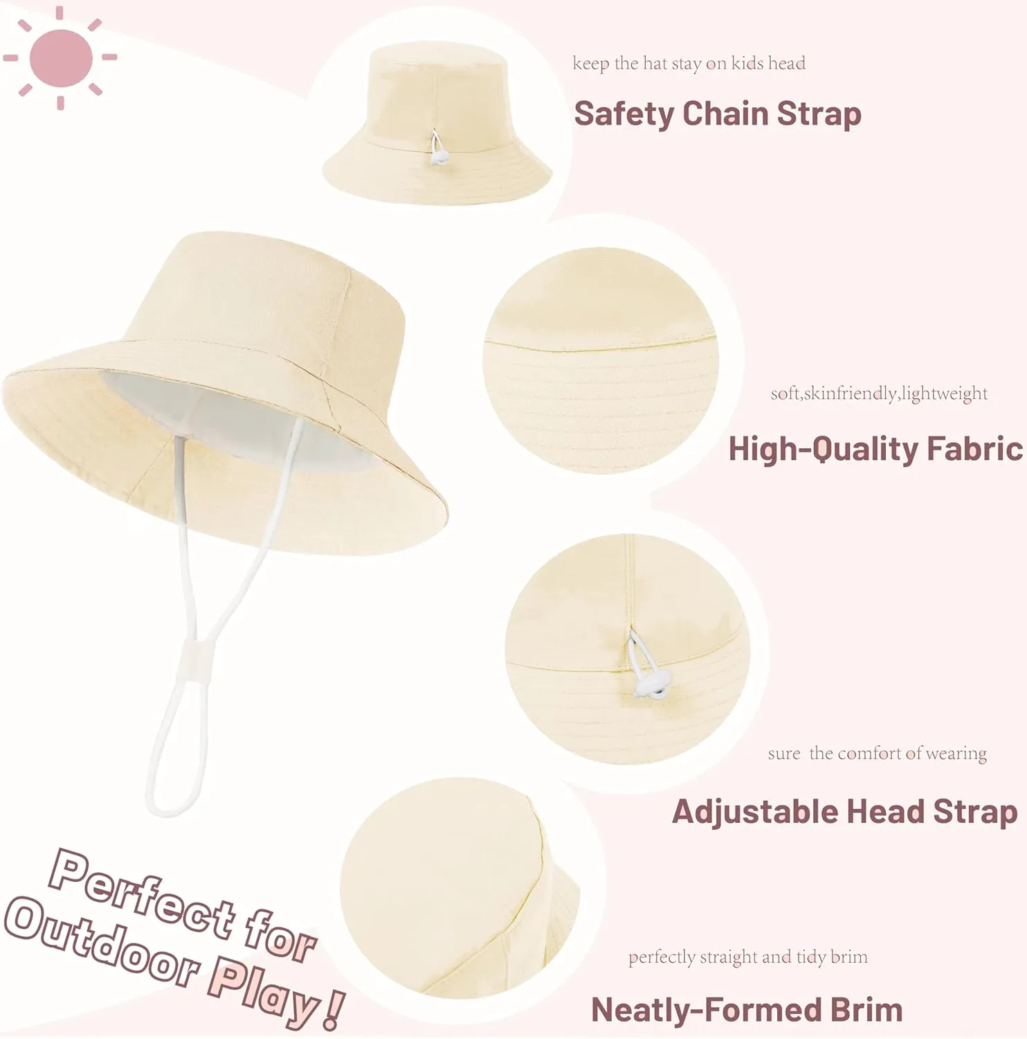 Baby Boy Sun Hat Toddler Summer Protection Beach Hat Toddler Girl Summer Bucket Hat Cotton Linen Baby Hat