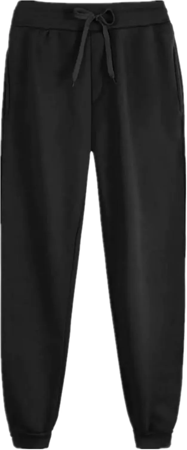 Boys' Solid Color Cotton Sweatpants with Drawstring Jogger Pants for Kids