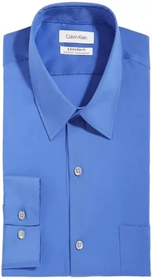 Calvin Klein Men's Dress Shirt Extreme Slim Fit Stain Shield