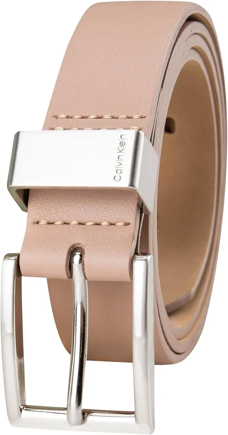 Calvin Klein Women's Metal Loop Slim 1 Inch Fashion Belt for Trousers, Jeans, Dresses