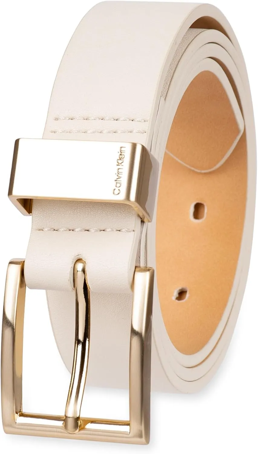 Calvin Klein Women's Metal Loop Slim 1 Inch Fashion Belt for Trousers, Jeans, Dresses