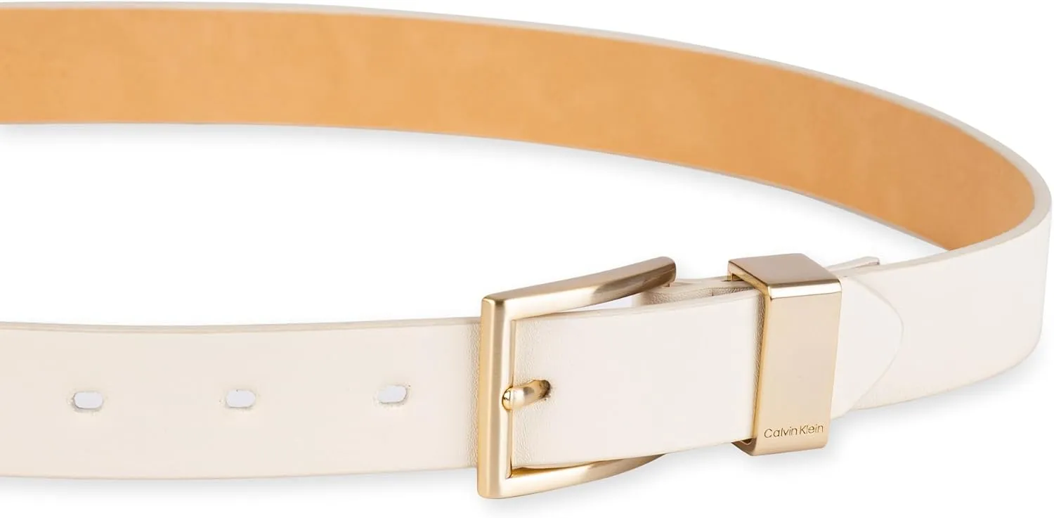 Calvin Klein Women's Metal Loop Slim 1 Inch Fashion Belt for Trousers, Jeans, Dresses