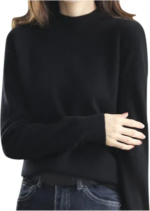 Cashmere Sweaters for Women Mock Neck Long Sleeve Lightweight Sweater Fall Knit Trendy Fitted Pullover Soft Comfy Sweater Top