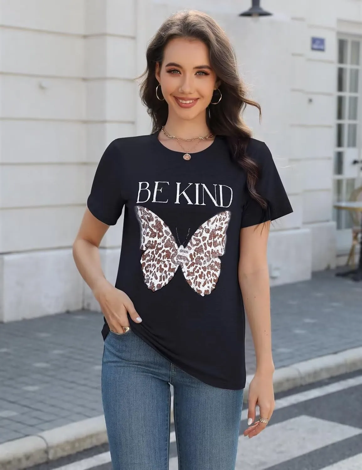CiCiBird Women Summer Graphic T Shirt Loose Print Short Sleeve Tees Casual Crew Neck Tops