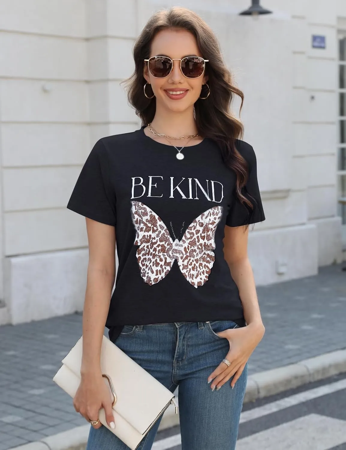 CiCiBird Women Summer Graphic T Shirt Loose Print Short Sleeve Tees Casual Crew Neck Tops