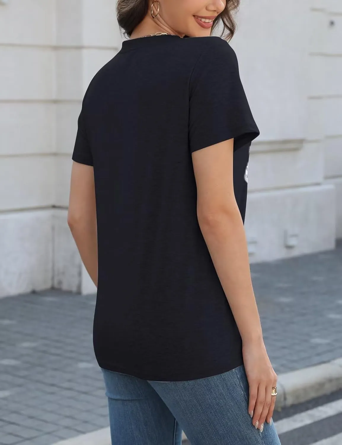 CiCiBird Women Summer Graphic T Shirt Loose Print Short Sleeve Tees Casual Crew Neck Tops