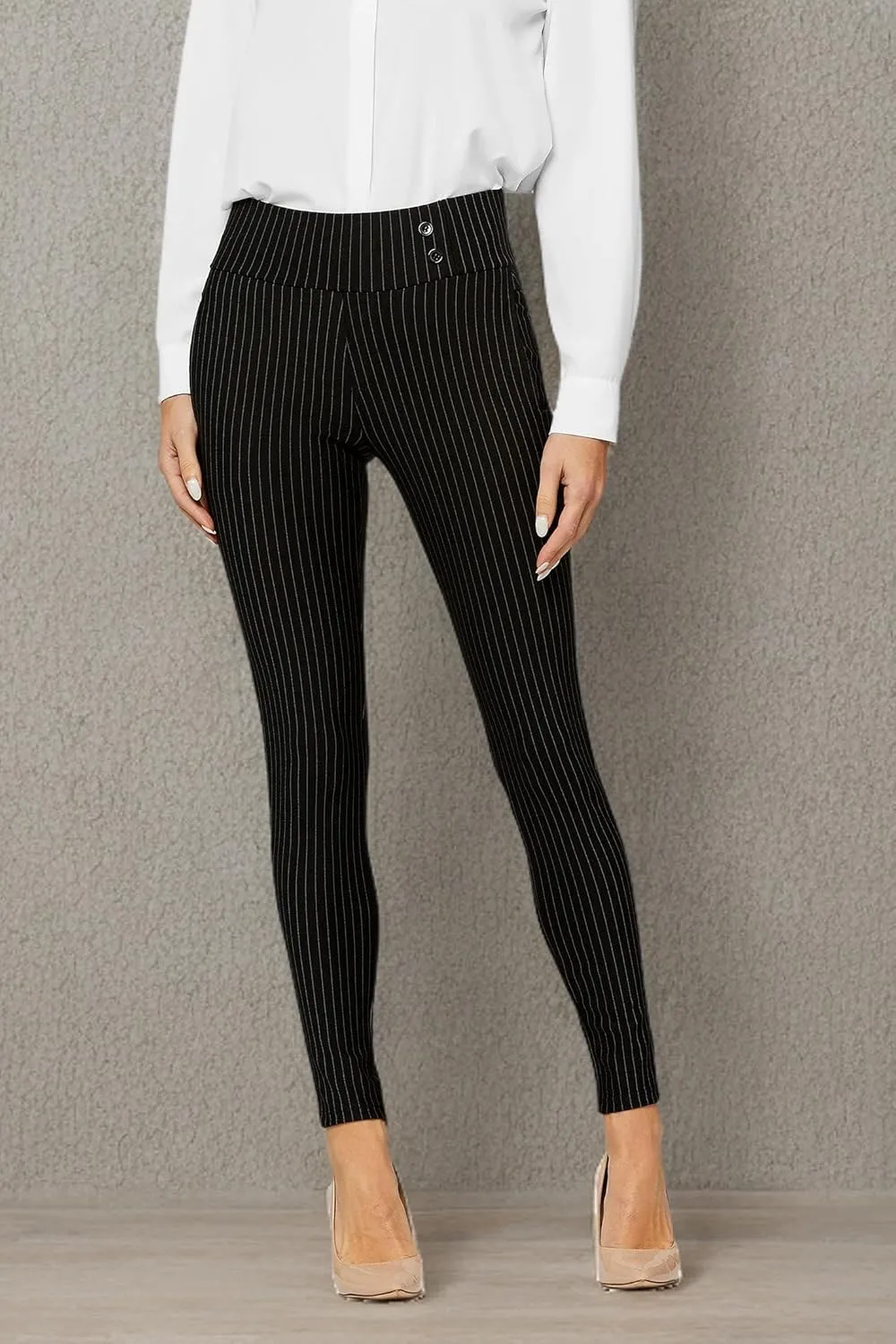 Conceited Dress Pants for Women with Pockets - Stretch Ponte Fabric - Wear to Work - Tummy Control (Available in Plus Size)