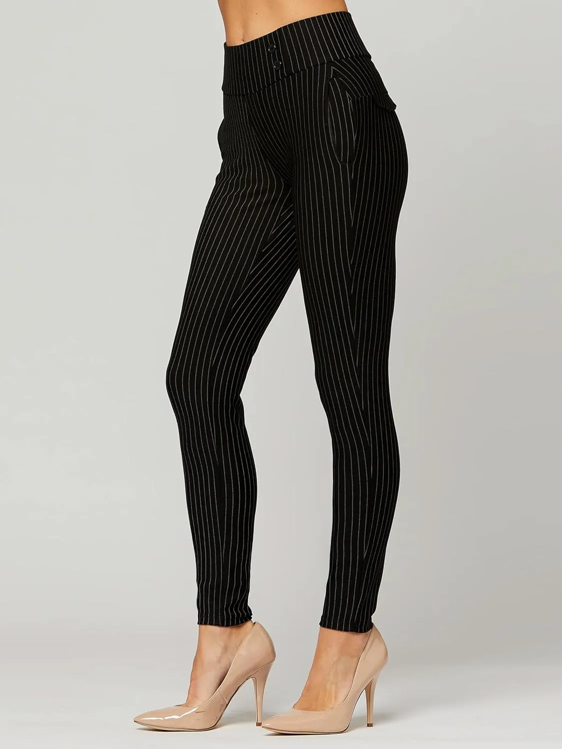 Conceited Dress Pants for Women with Pockets - Stretch Ponte Fabric - Wear to Work - Tummy Control (Available in Plus Size)
