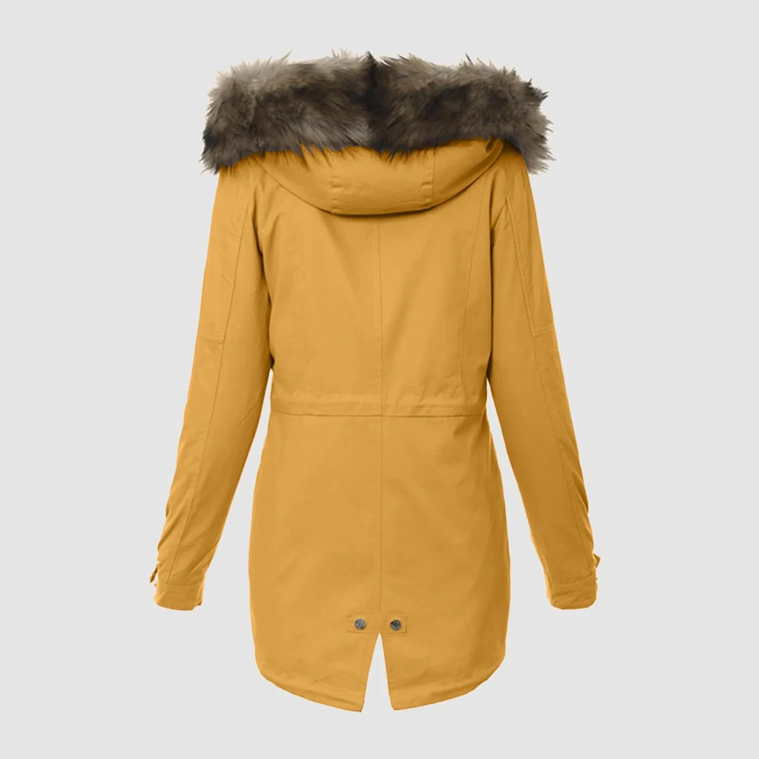 cooki Winter Coats for Women 2023 Trendy Women's Winter Sherpa Lined Faux Fur Hooded Mid Long Safari Parka Coat Puffer Jacket