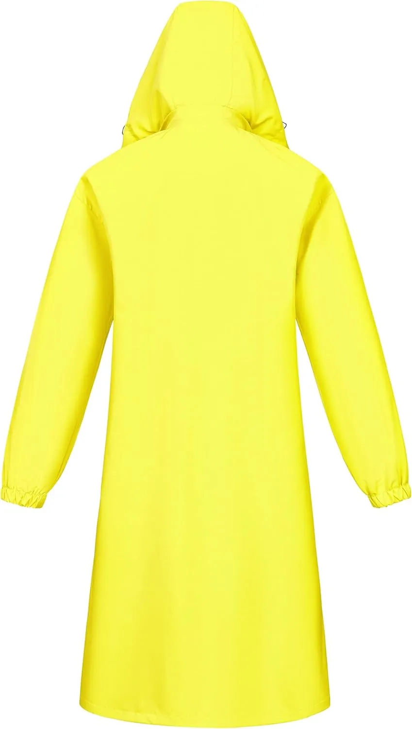 CREATMO US Women's Long Waterproof Rain Coats Lightweight Rain Jacket Packable Windbreaker with Removable Hood