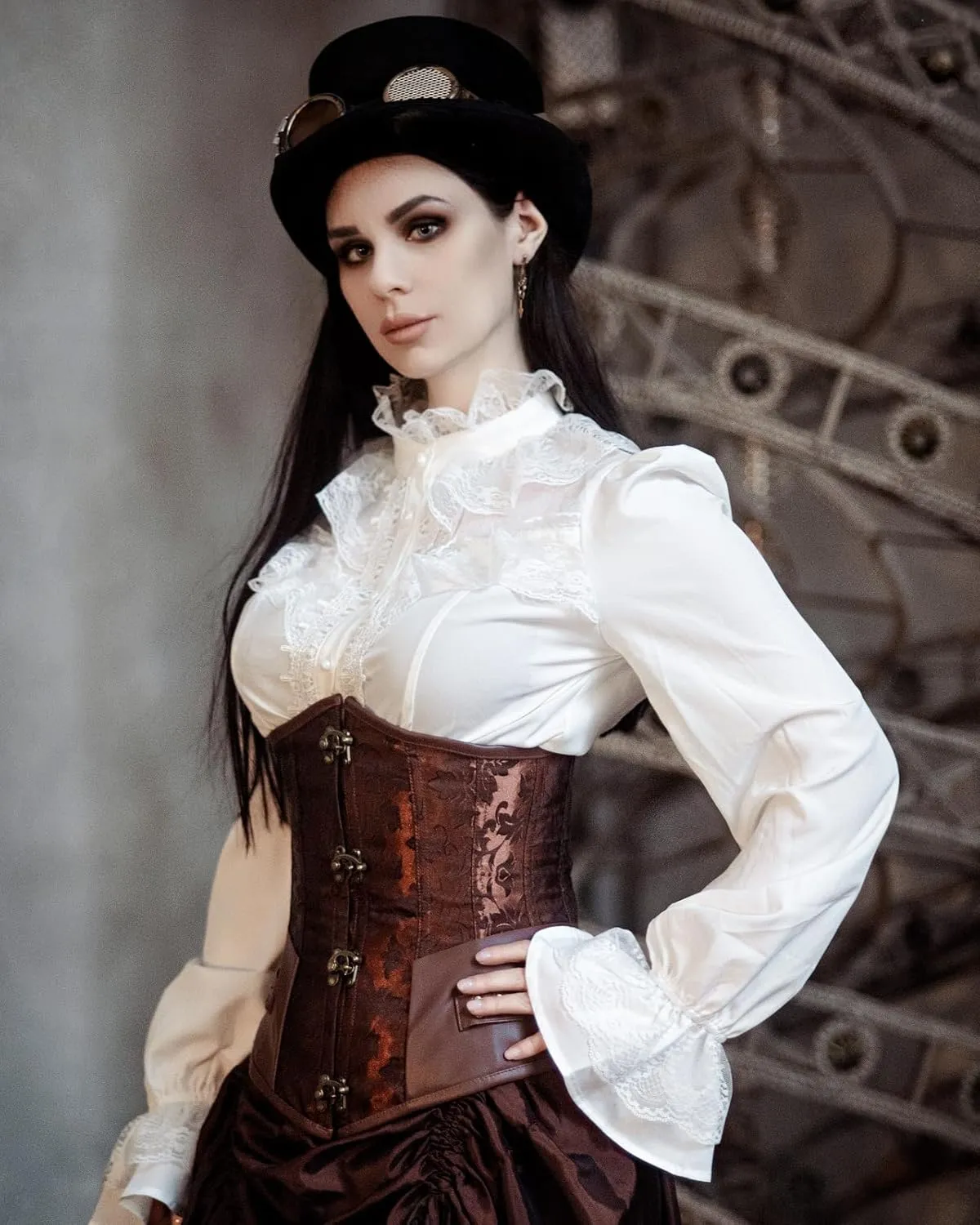 CURLBIUTY Women Victorian Blouse Vintage Long Sleeve Renaissance Shirt Gothic Button Down Tops