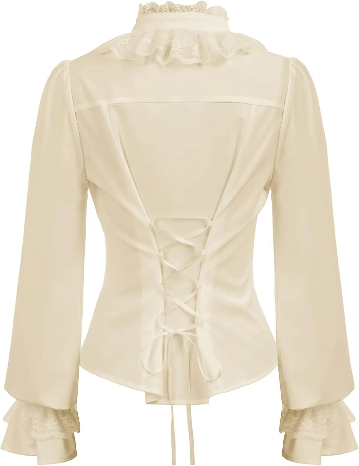 CURLBIUTY Women Victorian Blouse Vintage Long Sleeve Renaissance Shirt Gothic Button Down Tops