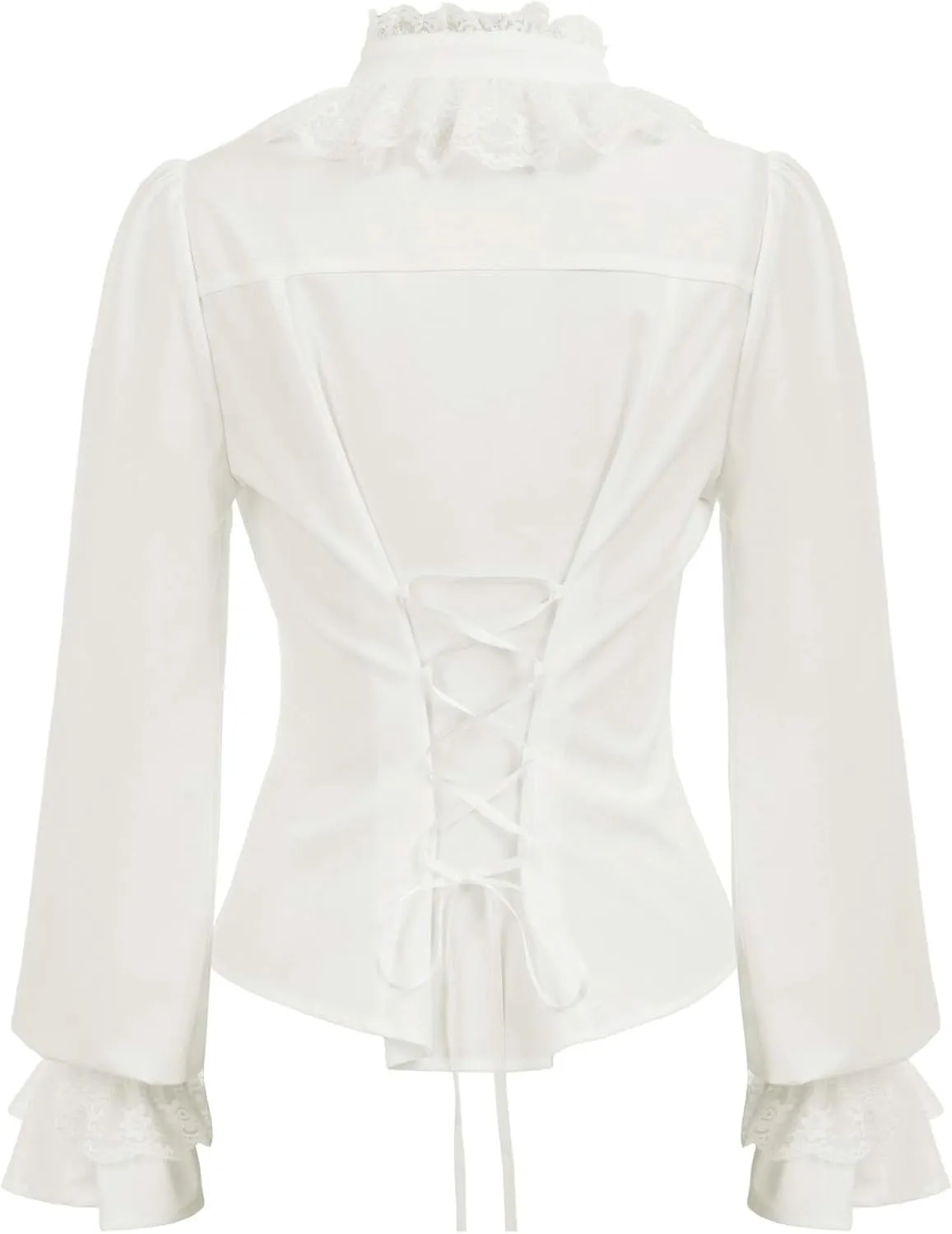 CURLBIUTY Women Victorian Blouse Vintage Long Sleeve Renaissance Shirt Gothic Button Down Tops