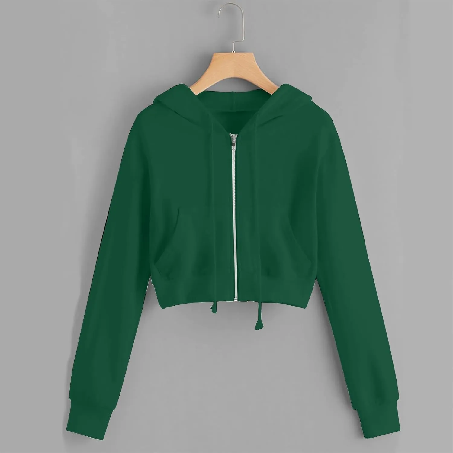Dademeo Y2k Zip up Cropped Hoodies Sweatshirts for Teen Girls Fall Fleece Casual Drawstring Hoodies Jackets with Pockets