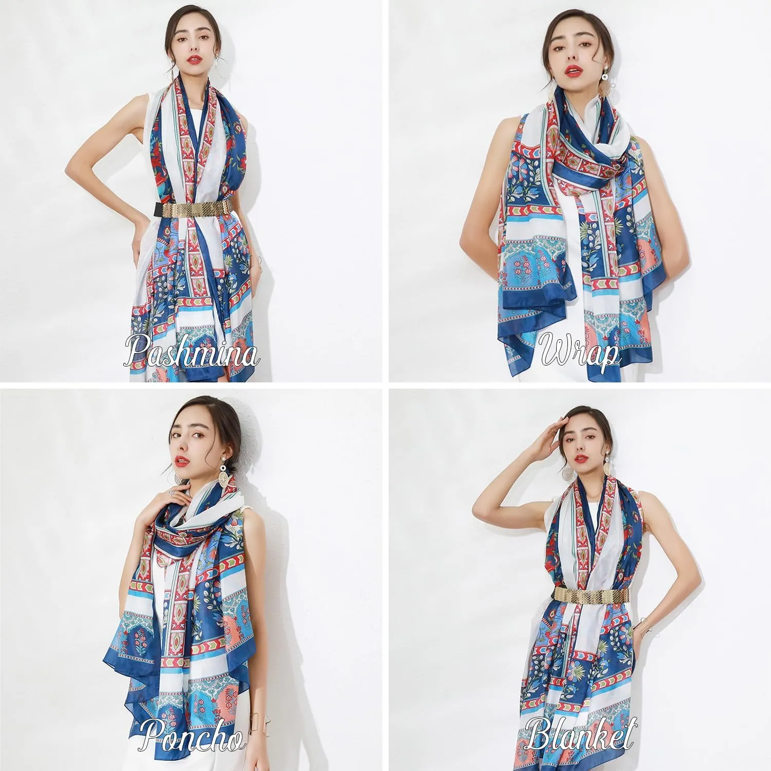 DANA XU 100% Mulberry Satin Silk Summer Travel Scarf Extra Large Women Floral Shawl Oversize Soft Wraps For Evening Dresses