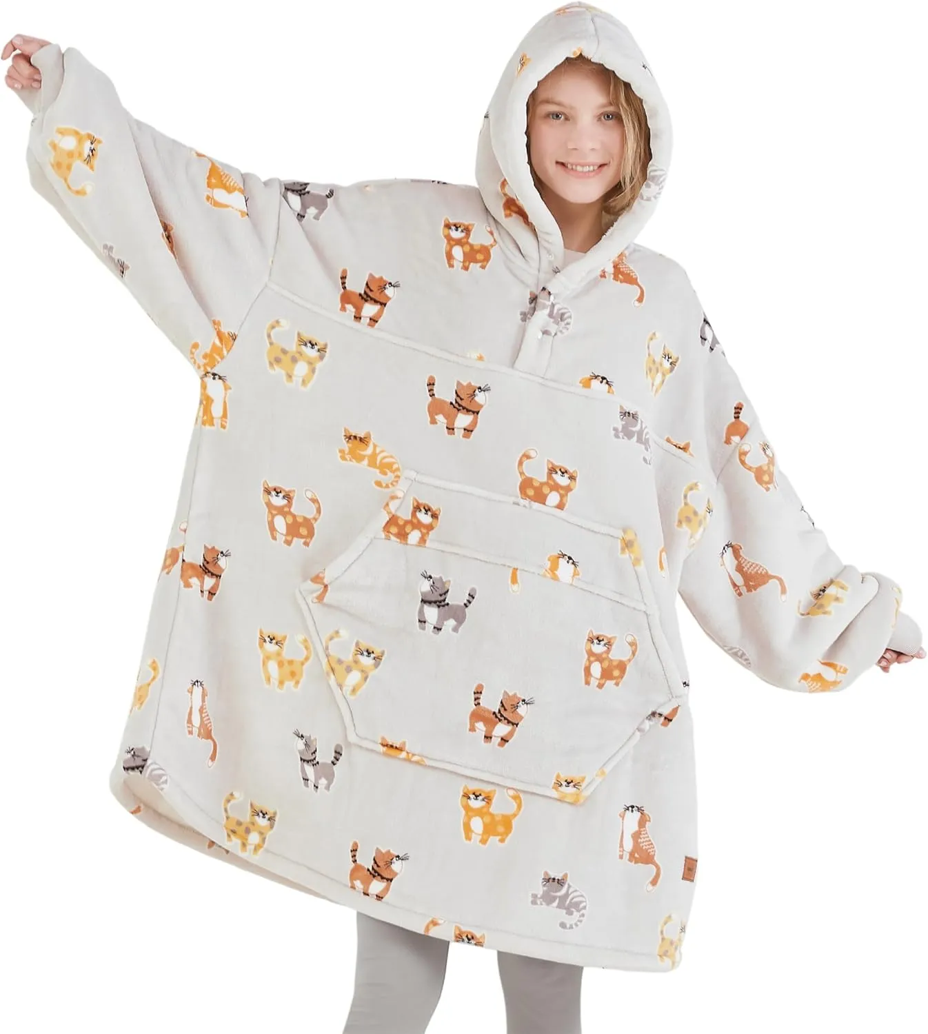 Degrees of Comfort Wearable Blanket Hoodie for Adults Women & Men - Cozy Warm, One Size Fits All