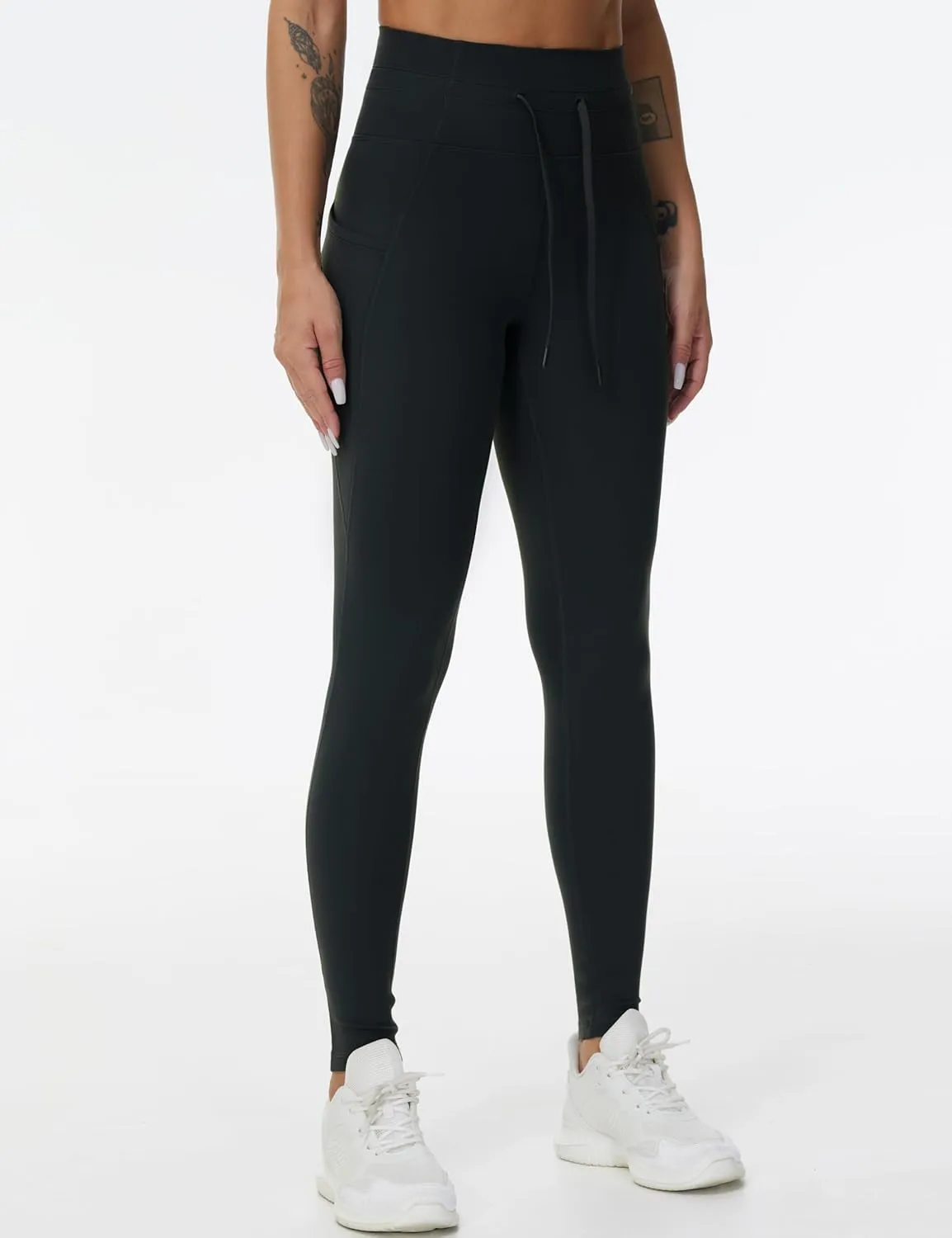 Dragon Fit Womens High Waist Workout Leggings Drawstring Stretchy Tummy Control Yoga Pants with Pockets