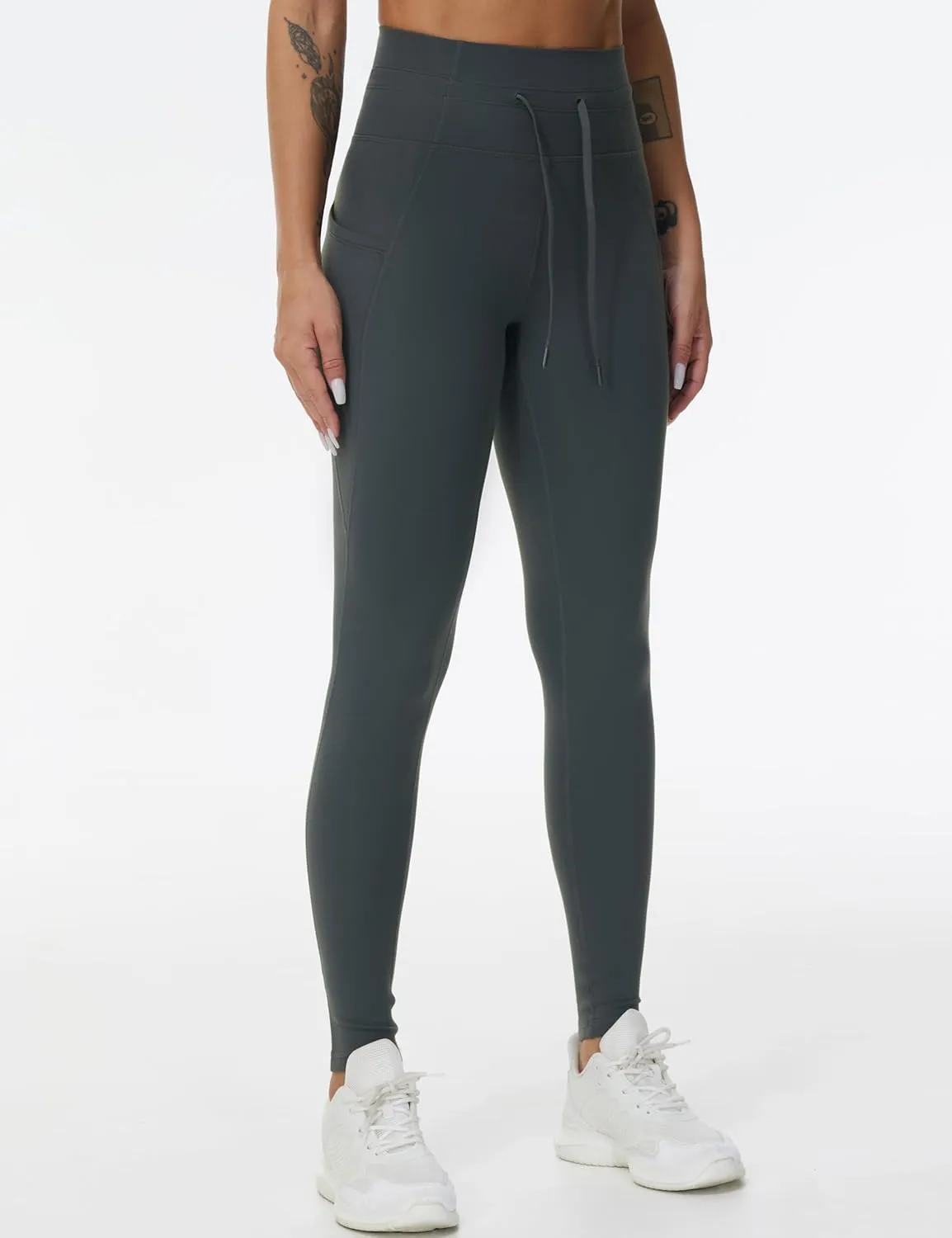Dragon Fit Womens High Waist Workout Leggings Drawstring Stretchy Tummy Control Yoga Pants with Pockets