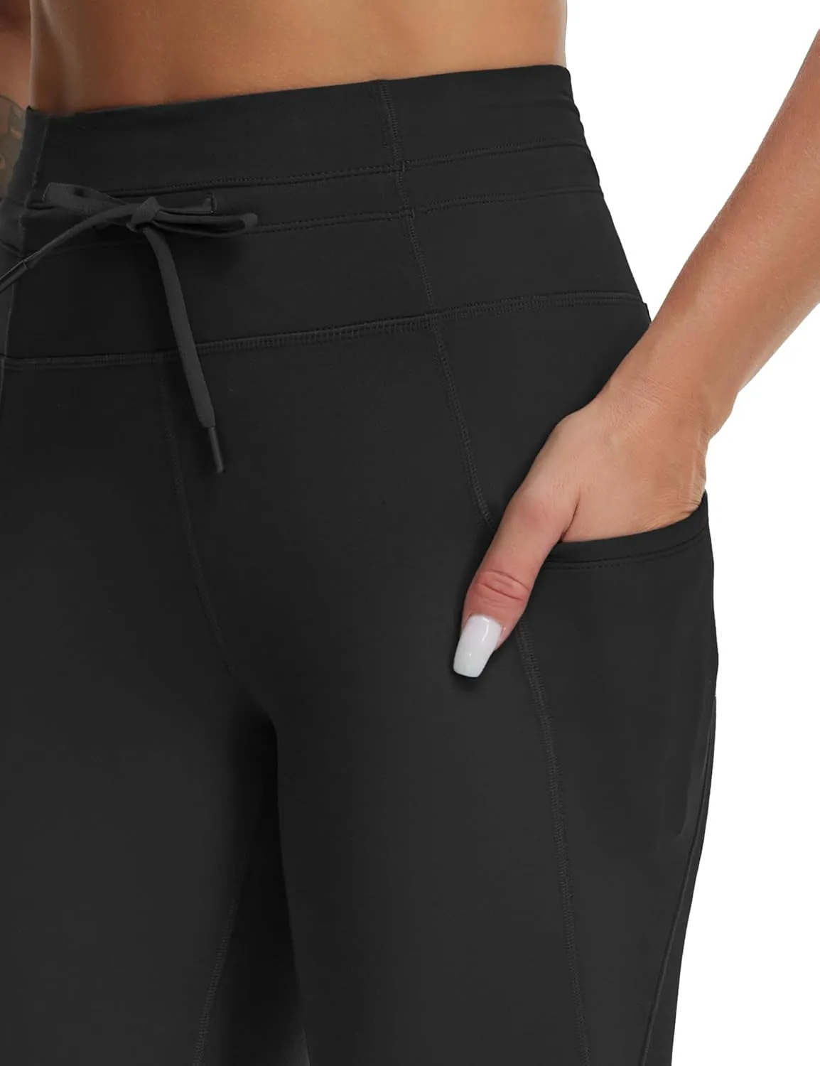 Dragon Fit Womens High Waist Workout Leggings Drawstring Stretchy Tummy Control Yoga Pants with Pockets