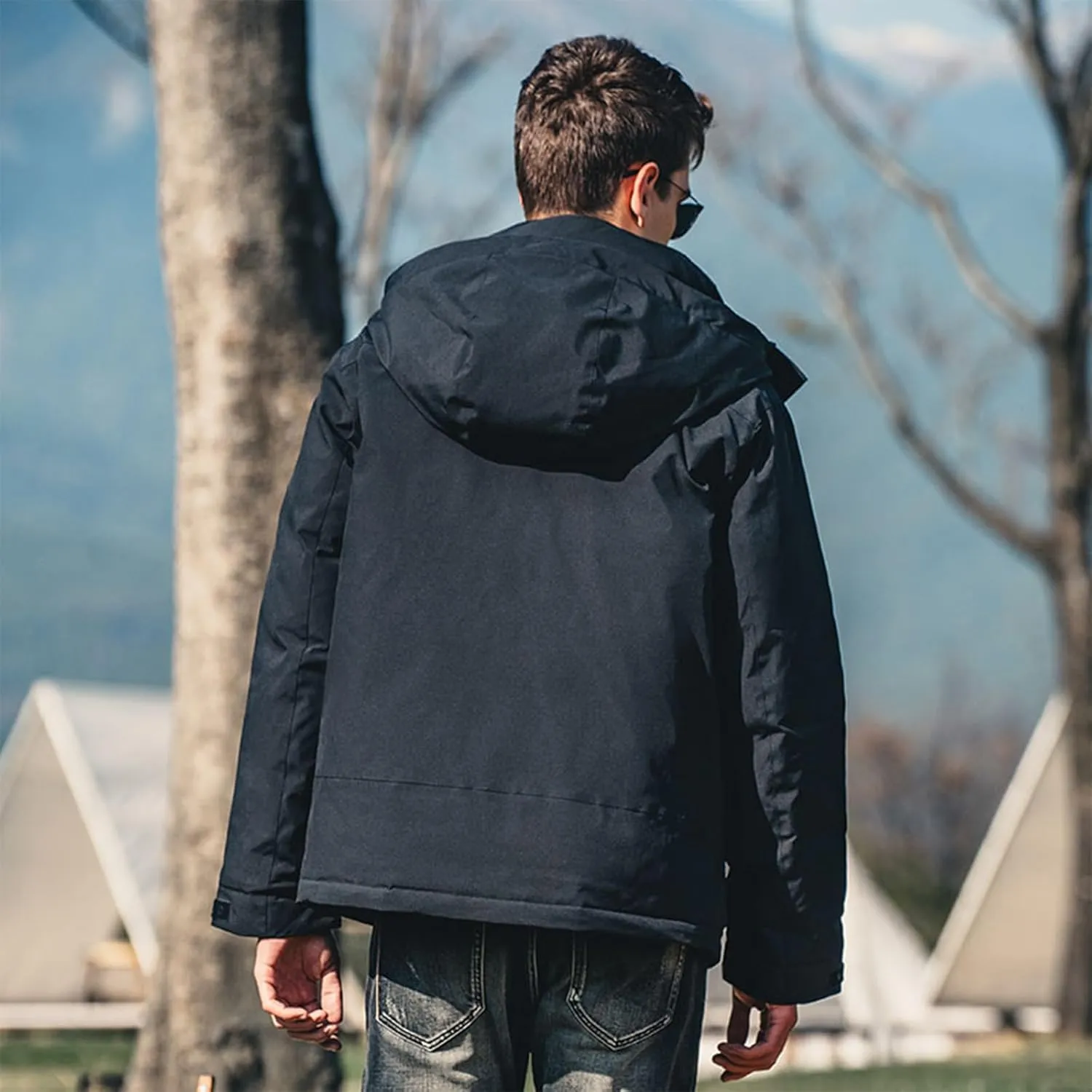 Duck Down Jacket For Men,Men Puffer Jacket For Cold Protection And Warmth,Hooded Mens Workwear Down Jacket