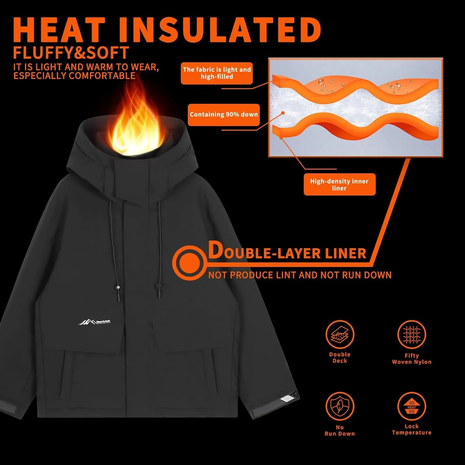 Duck Down Jacket For Men,Men Puffer Jacket For Cold Protection And Warmth,Hooded Mens Workwear Down Jacket