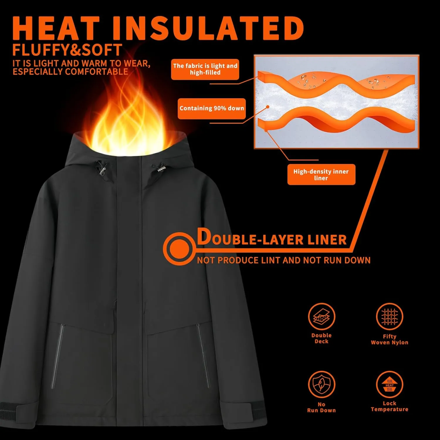 Duck Down Jacket For Men,Men Puffer Jacket For Cold Protection And Warmth,Hooded Mens Workwear Down Jacket