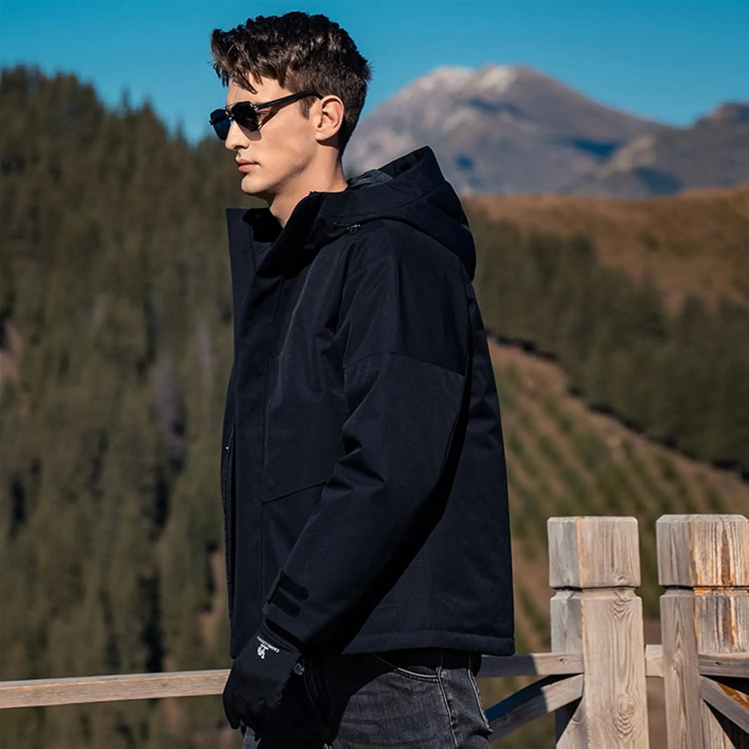Duck Down Jacket For Men,Men Puffer Jacket For Cold Protection And Warmth,Hooded Mens Workwear Down Jacket
