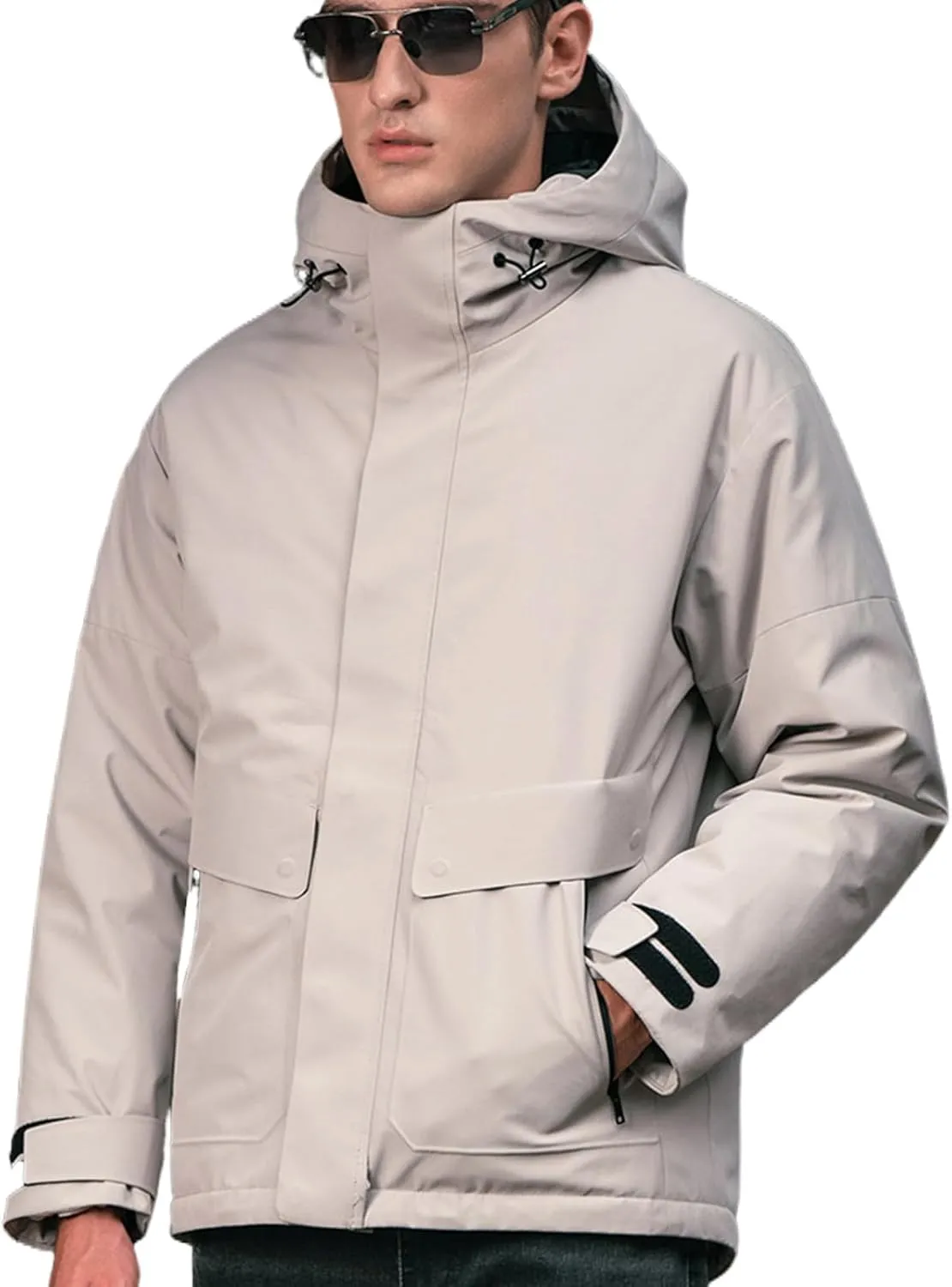 Duck Down Jacket For Men,Men Puffer Jacket For Cold Protection And Warmth,Hooded Mens Workwear Down Jacket