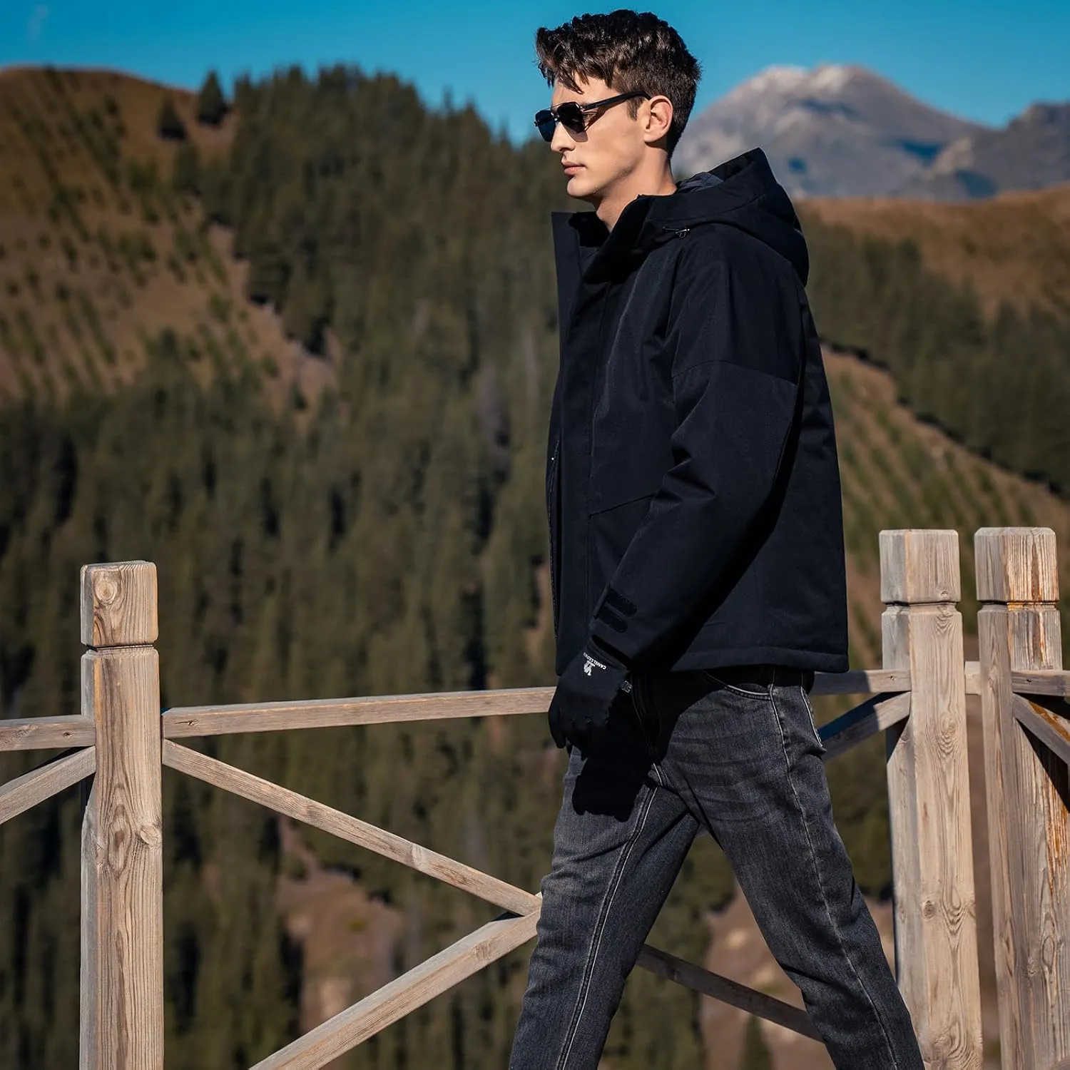 Duck Down Jacket For Men,Men Puffer Jacket For Cold Protection And Warmth,Hooded Mens Workwear Down Jacket