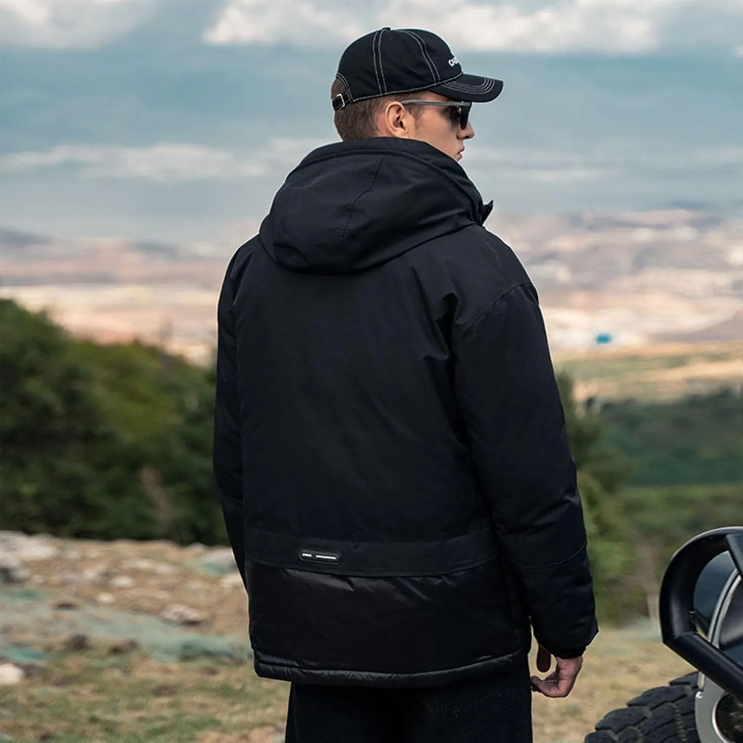 Duck Down Jacket For Men,Men Puffer Jacket For Cold Protection And Warmth,Hooded Mens Workwear Down Jacket