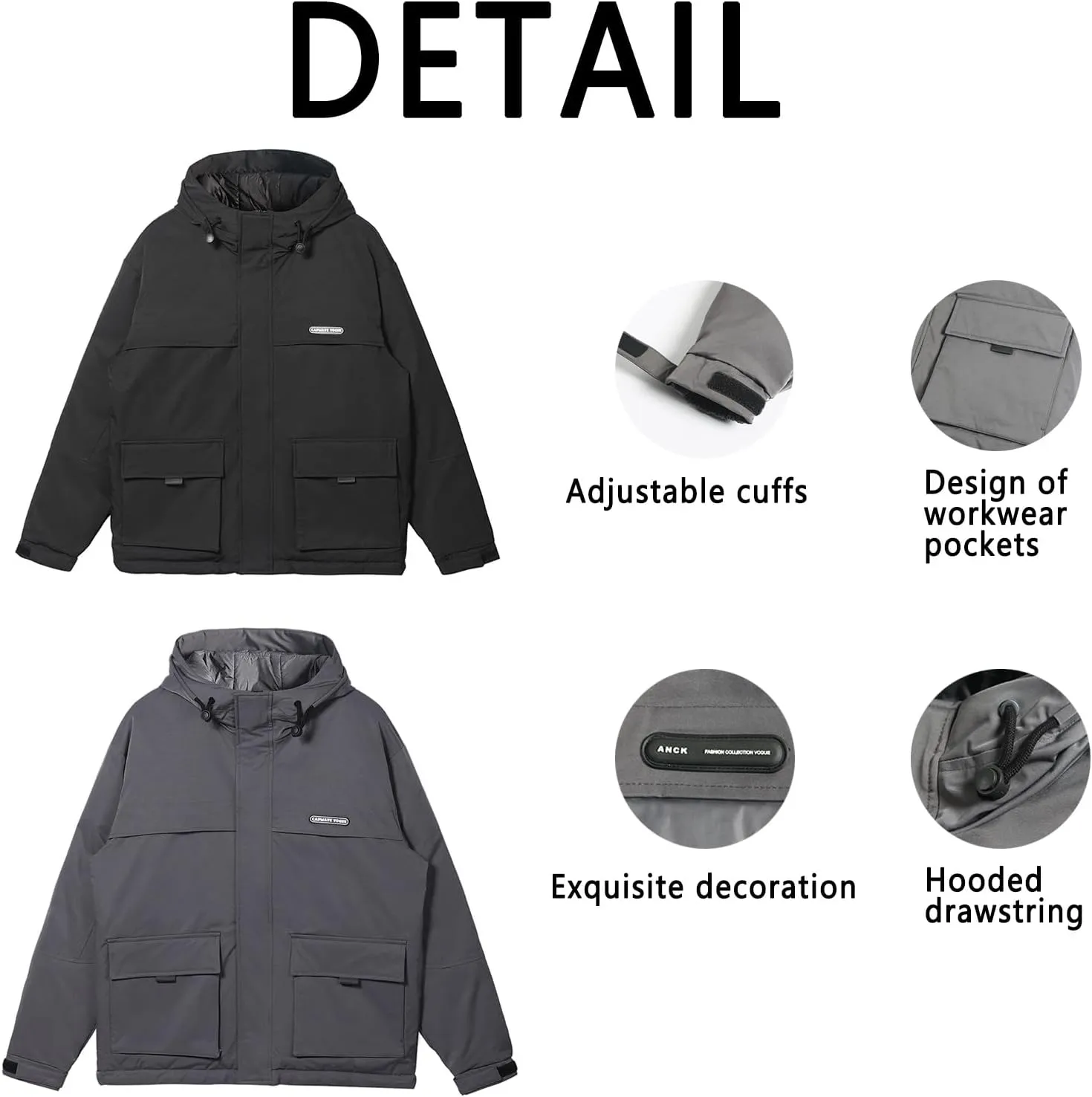 Duck Down Jacket For Men,Men Puffer Jacket For Cold Protection And Warmth,Hooded Mens Workwear Down Jacket