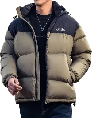 Duck Down Jackets For Men,Mens Puffer Jacket For Cold Protection And Warmth,Hooded Mens Winter Coat,90 White Duck Down