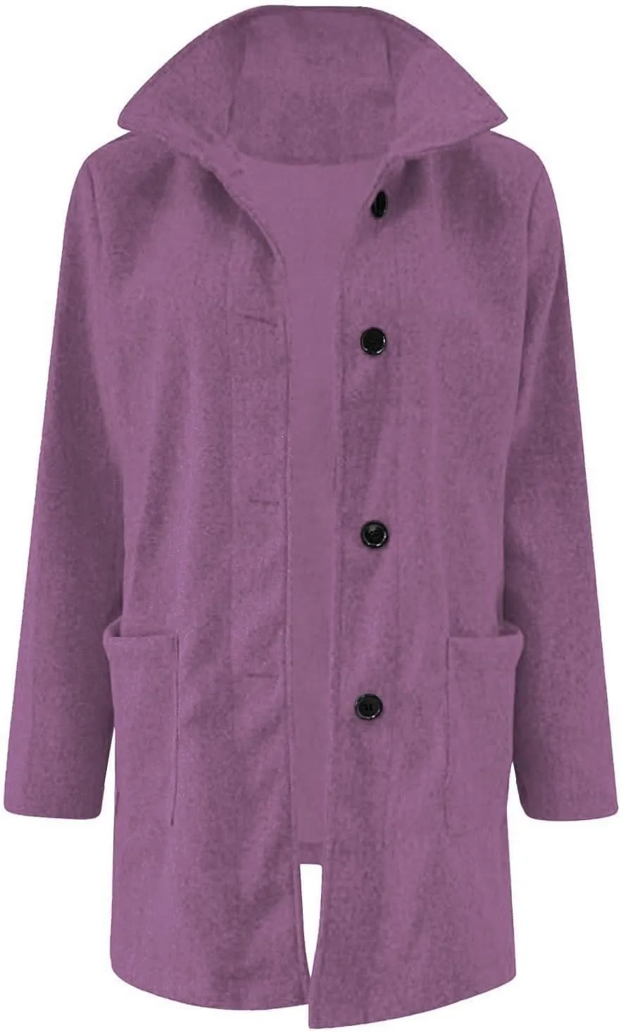 Fleece Jacket Women Plus Size Long Winter Coats Open Front Button down Shacket Single-Breasted Coatigan with Pockets