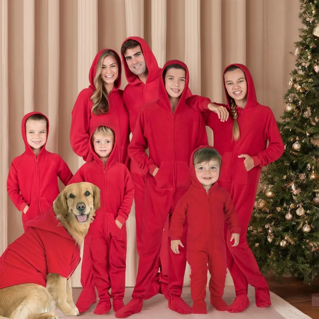 Footed Pajamas - Family Matching Hoodie One Pieces | One Piece Boys, Girls, Men, Women Pjs and Pets Sweaters | Unisex