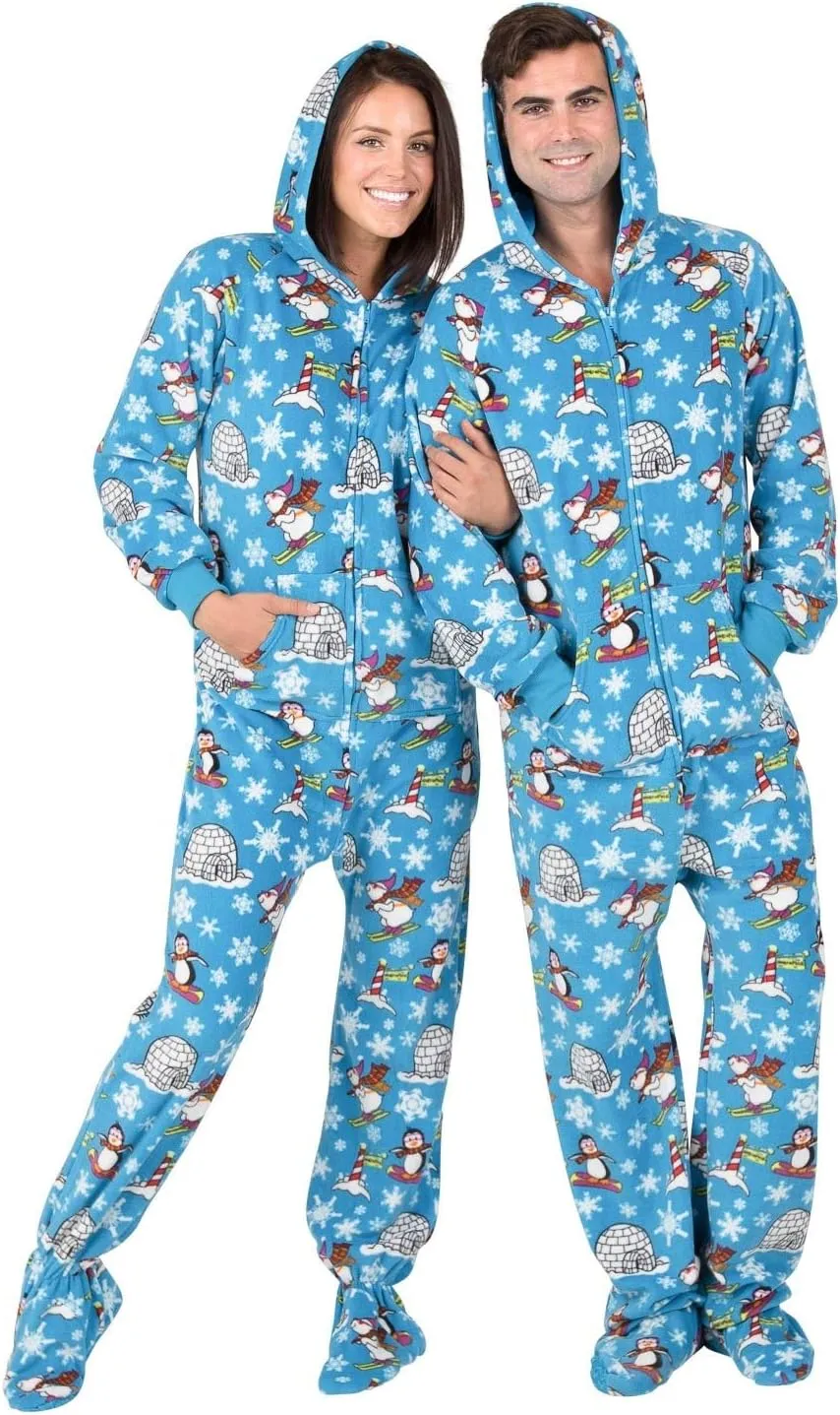 Footed Pajamas - Family Matching Hoodie One Pieces | One Piece Boys, Girls, Men, Women Pjs and Pets Sweaters | Unisex