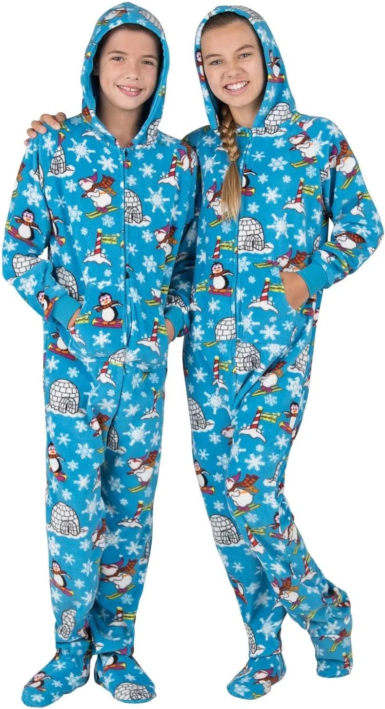 Footed Pajamas - Family Matching Hoodie One Pieces | One Piece Boys, Girls, Men, Women Pjs and Pets Sweaters | Unisex