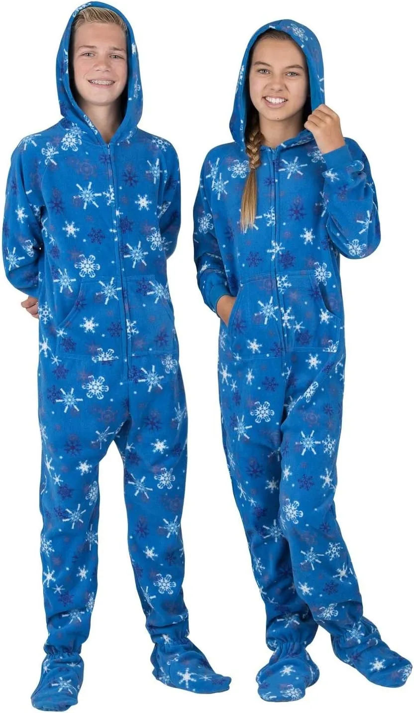 Footed Pajamas - Family Matching Hoodie One Pieces | One Piece Boys, Girls, Men, Women Pjs and Pets Sweaters | Unisex