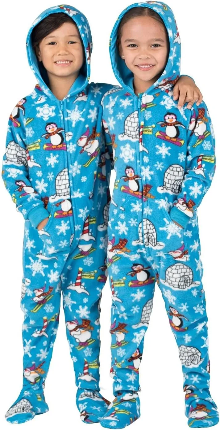 Footed Pajamas - Family Matching Hoodie One Pieces | One Piece Boys, Girls, Men, Women Pjs and Pets Sweaters | Unisex