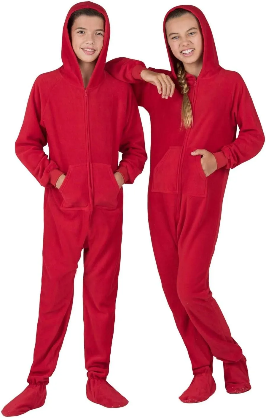 Footed Pajamas - Family Matching Hoodie One Pieces | One Piece Boys, Girls, Men, Women Pjs and Pets Sweaters | Unisex