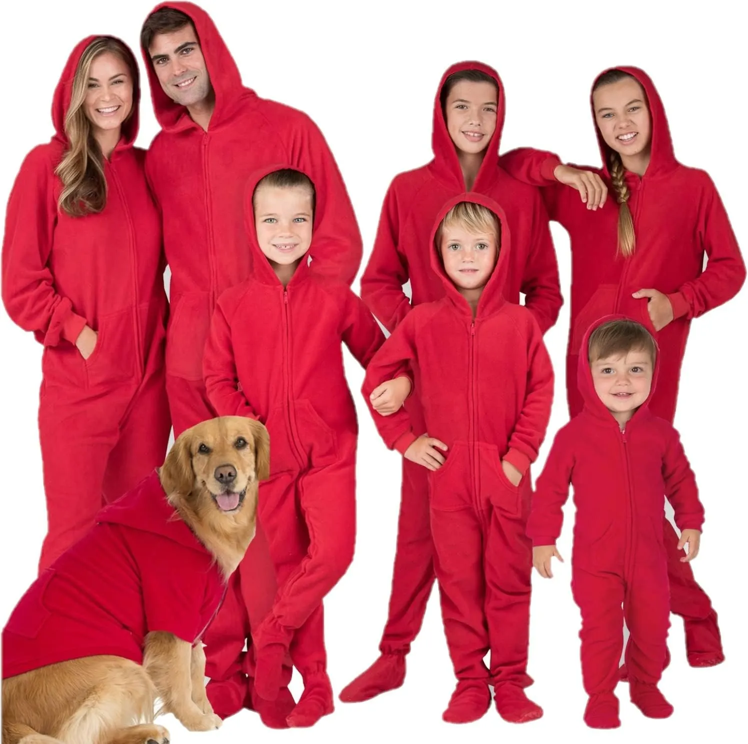 Footed Pajamas - Family Matching Hoodie One Pieces | One Piece Boys, Girls, Men, Women Pjs and Pets Sweaters | Unisex