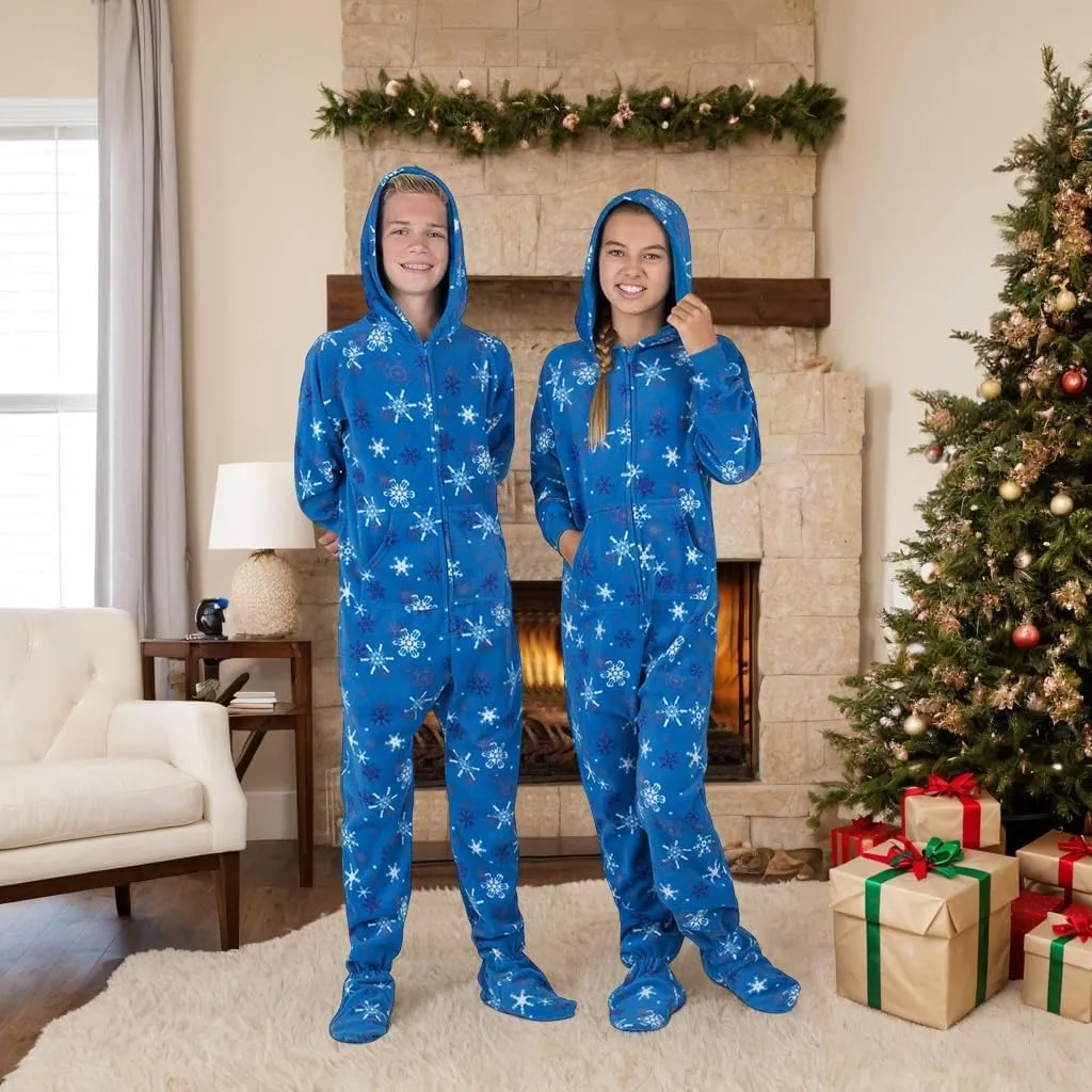 Footed Pajamas - Family Matching Hoodie One Pieces | One Piece Boys, Girls, Men, Women Pjs and Pets Sweaters | Unisex