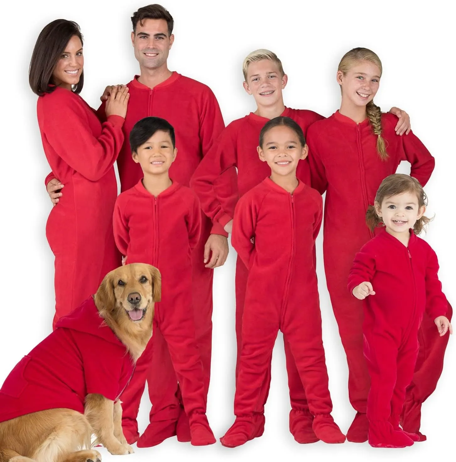 Footed Pajamas - Family Matching Onesie | One Piece Boys, Girls, Men, Women Pjs and Pets Sweaters | Unisex