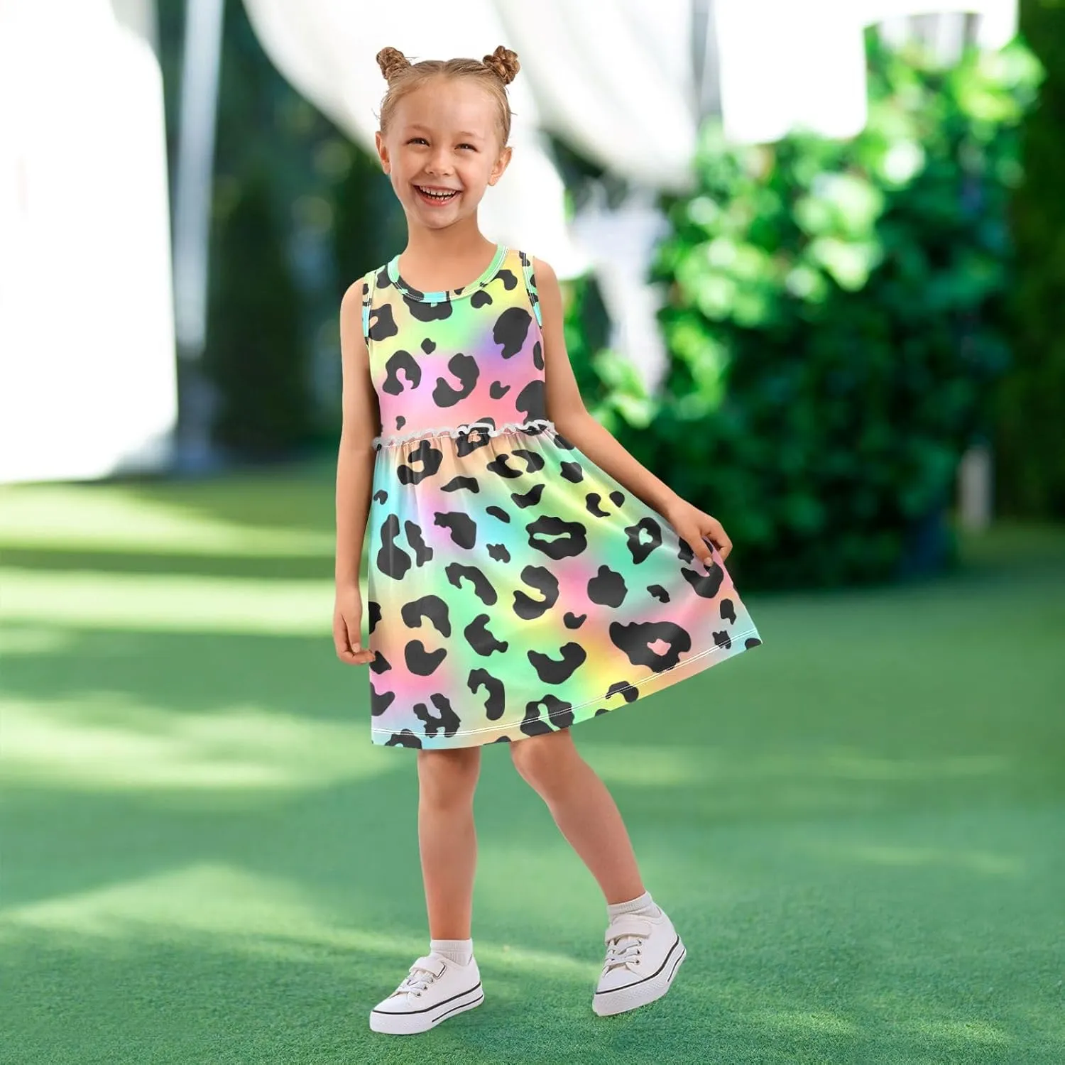 Girls' Dresses Toddler Summer Dress Sleeveless Dresses for Girls Cotton Sundress 2-8Y