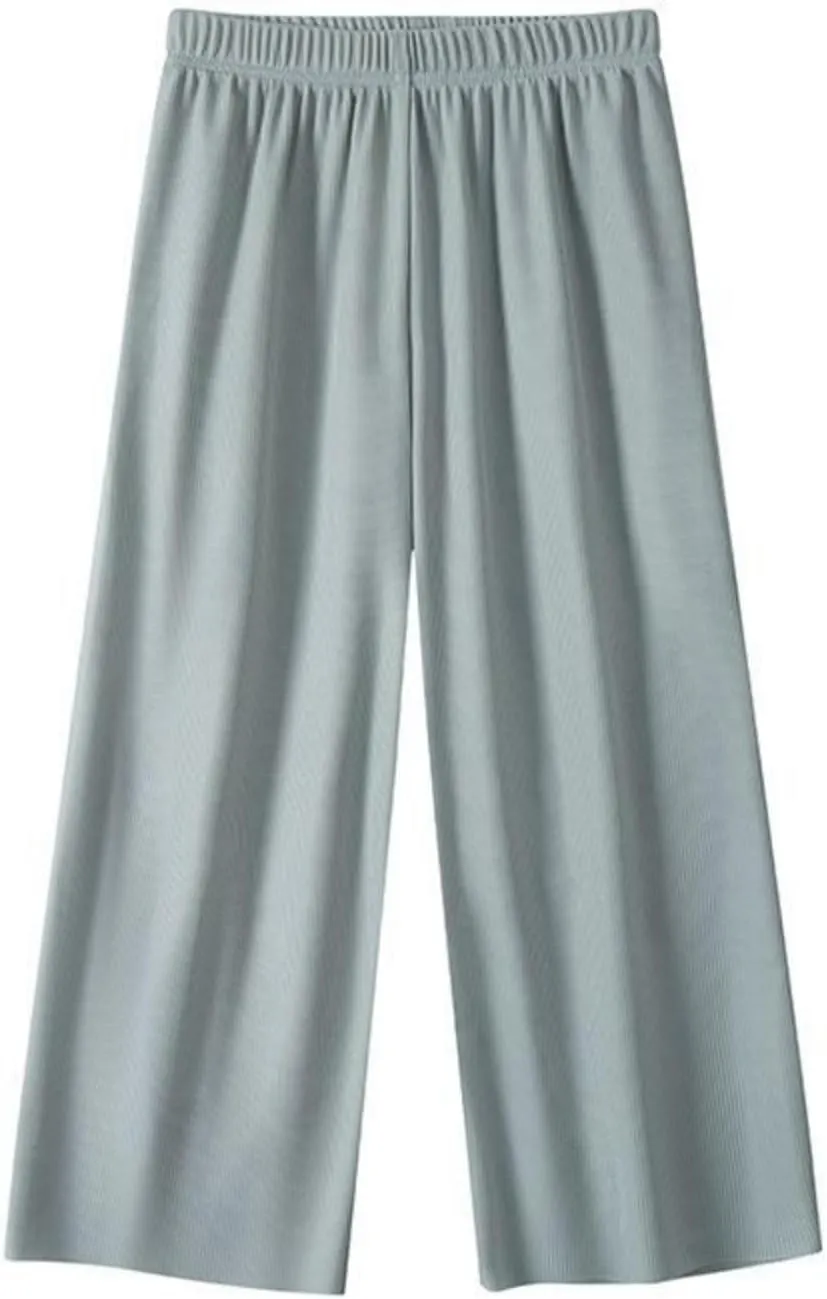 Girls Wide Leg Pants Lightweight Casual Elastic High Waist Straight Leg Loose Trousers Simple Solid Pants
