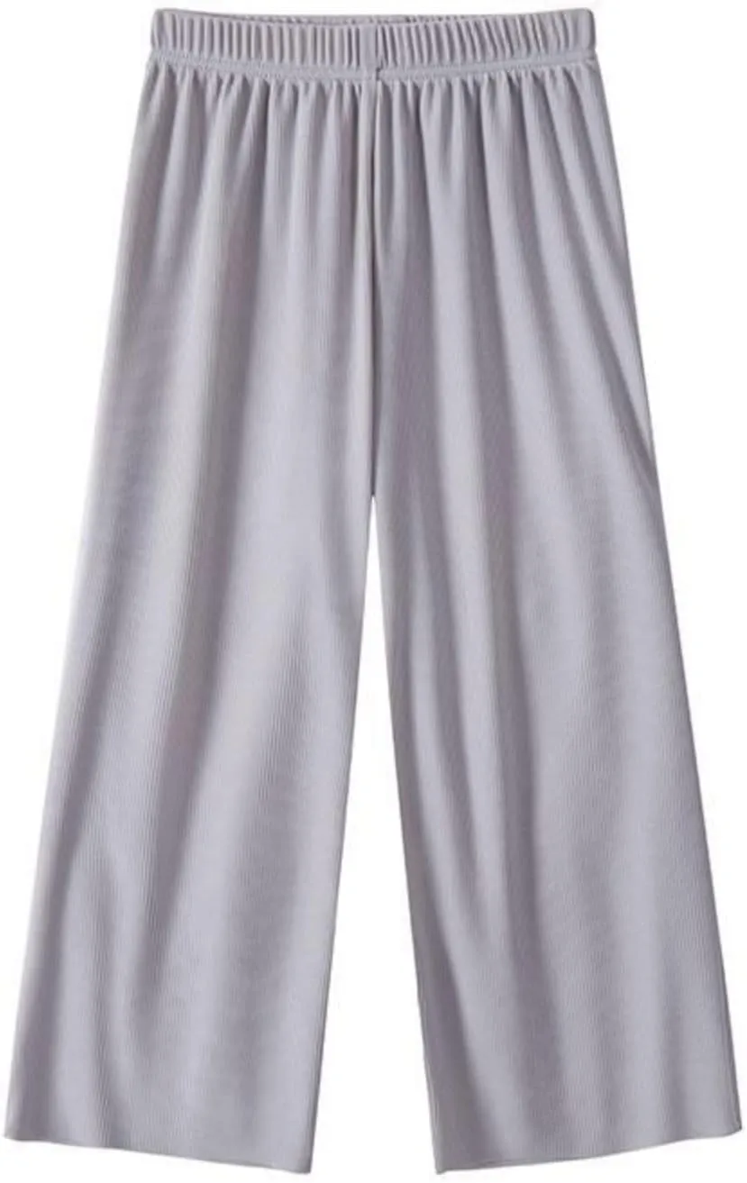 Girls Wide Leg Pants Lightweight Casual Elastic High Waist Straight Leg Loose Trousers Simple Solid Pants